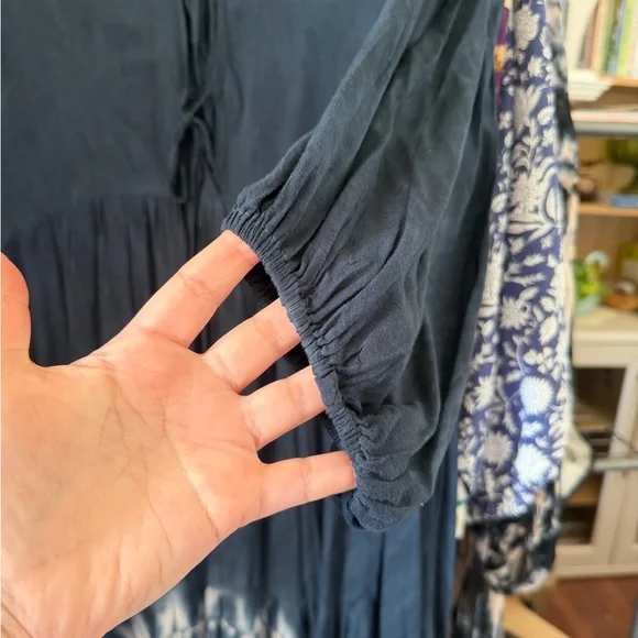 SOLD•••• Young Fabulous & Broke Navy Dress with Tie-Dye Accents - Picture 5 of 5